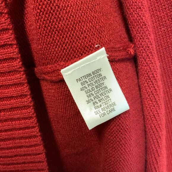 Croft & Barrow Red & White Patterned Crewneck Sweater Size XXLarge - Picture 6 of 11